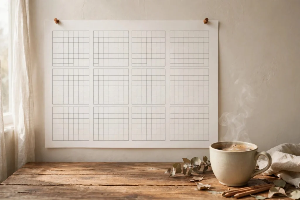 Calendar showing 12 months converted to weeks