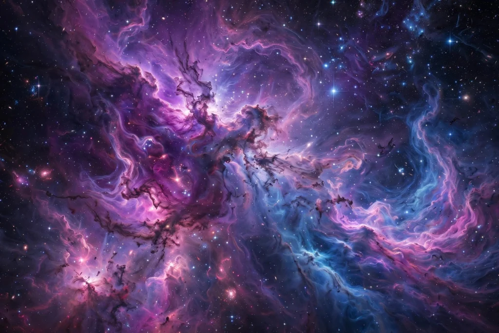 Colorful nebula in deep space - mind-blowing science fun facts