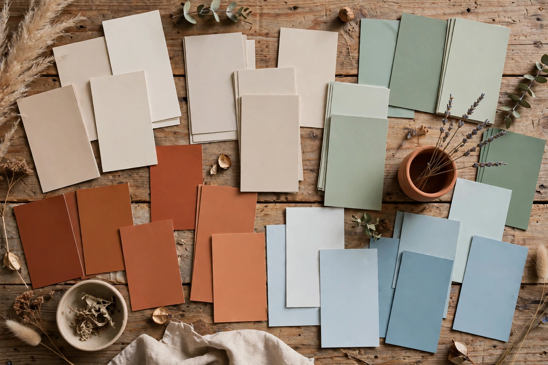 paint colors to avoid — warm paint swatches