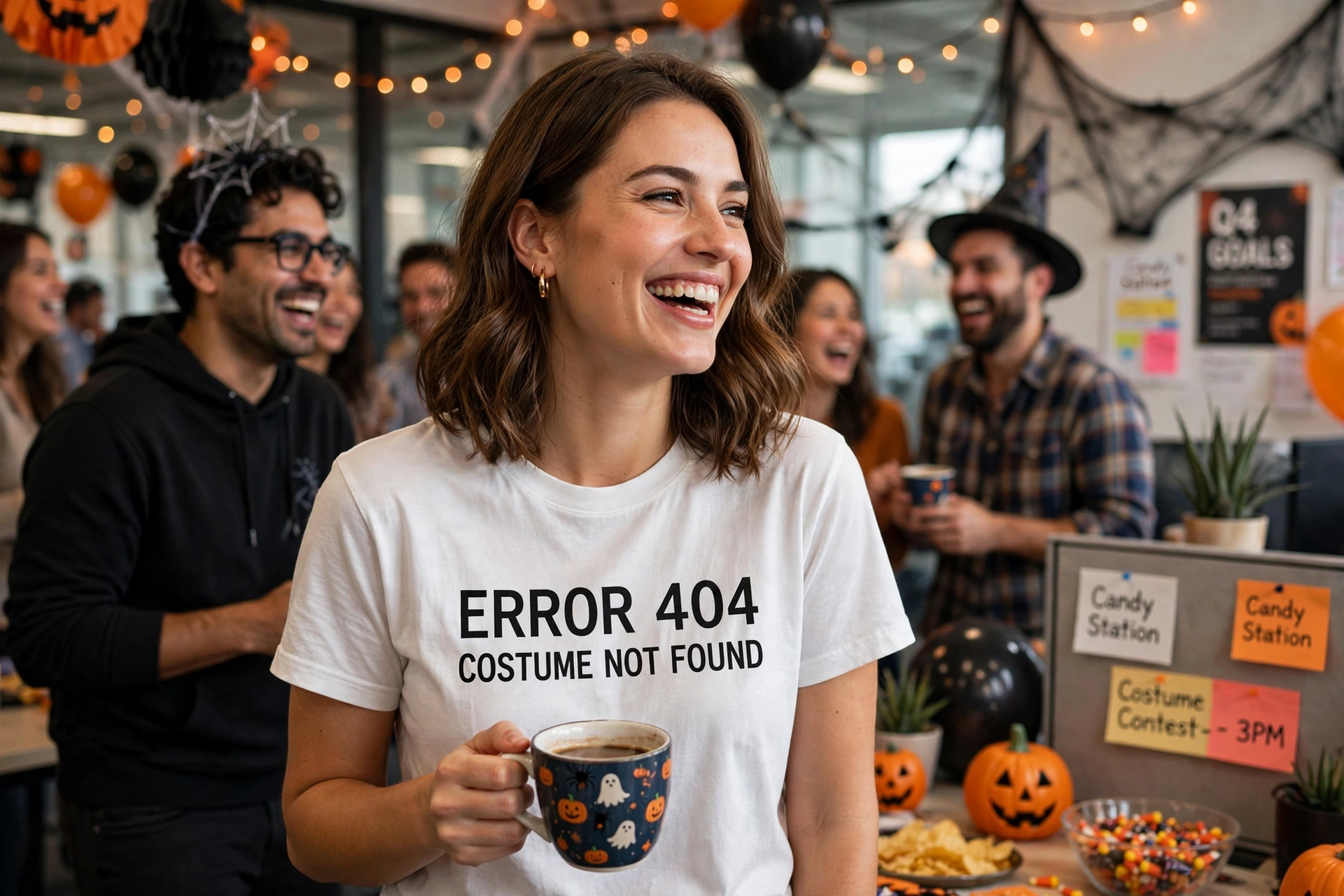 Funny last minute Halloween costume — Error 404 costume not found T-shirt