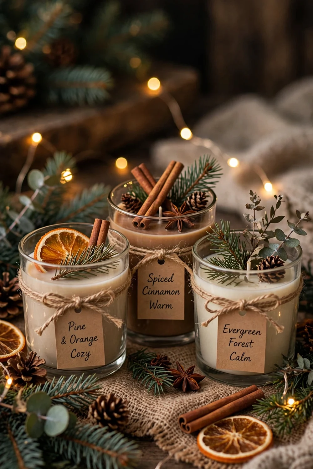Scented candle trio Christmas gift set for friends