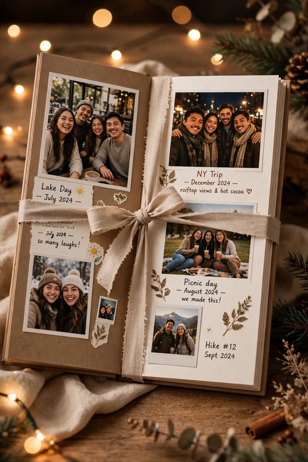 Personalized photo memory book Christmas gift for friends