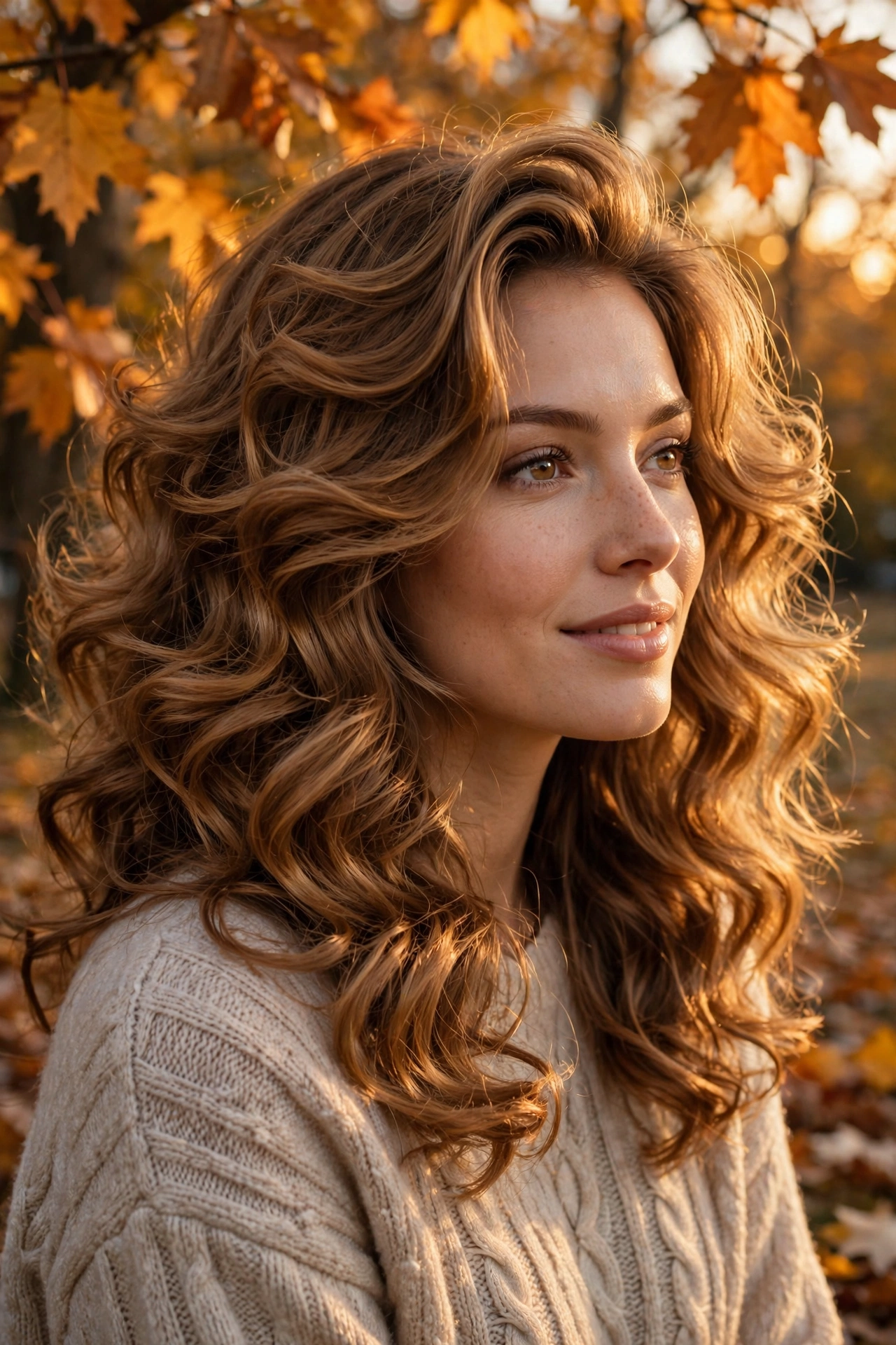 Fall hairstyles 2026 — voluminous soft autumn waves and curls