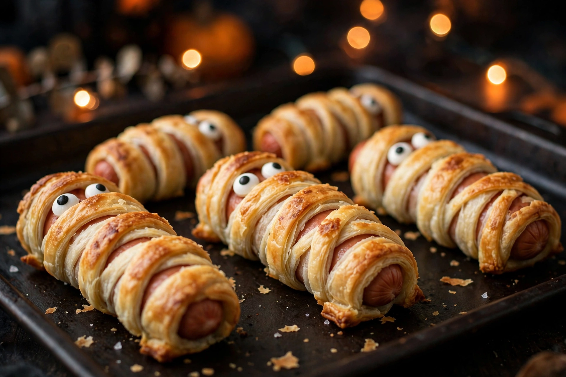 Easy Halloween snacks 2026 mummy dogs wrapped in pastry