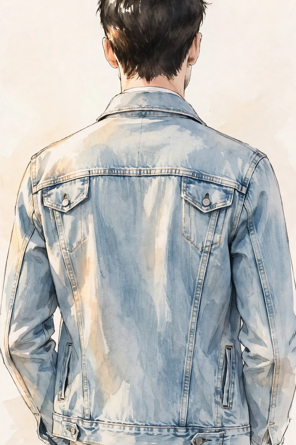 Classic denim jacket menswear look with light-wash jacket and white t-shirt