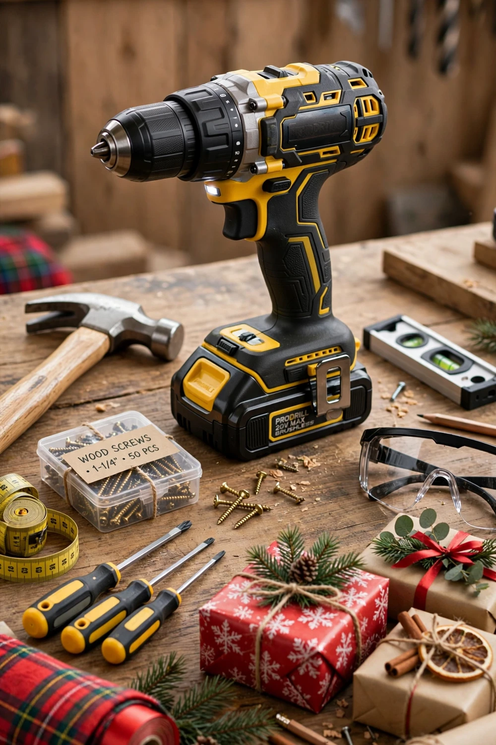 Cordless drill and DIY tool kit Christmas gift for dad