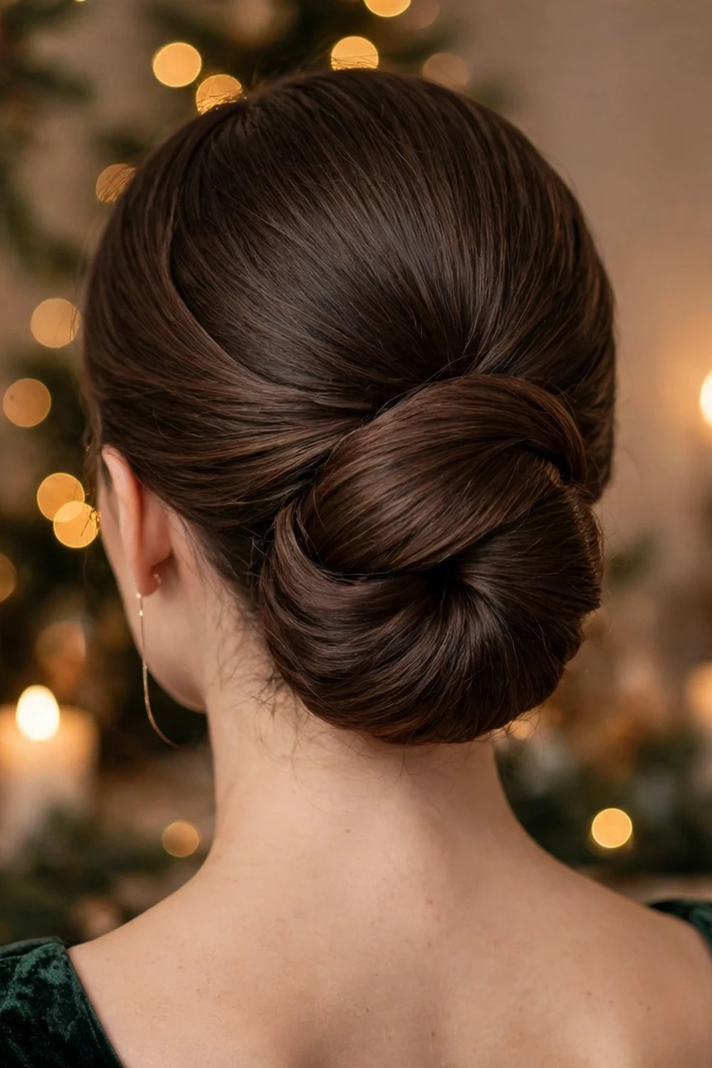 Elegant French twist Christmas party hairstyle