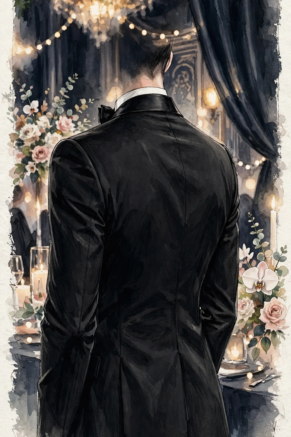 Classic black tuxedo menswear look for gala evenings