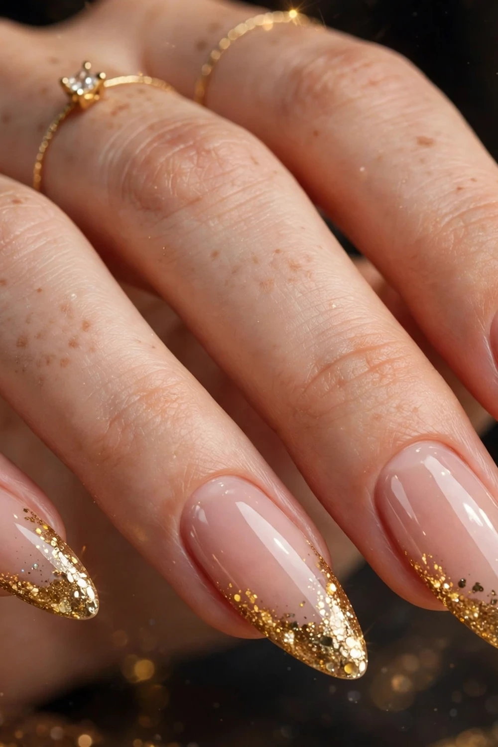 christmas french tip nails long almond party french tips