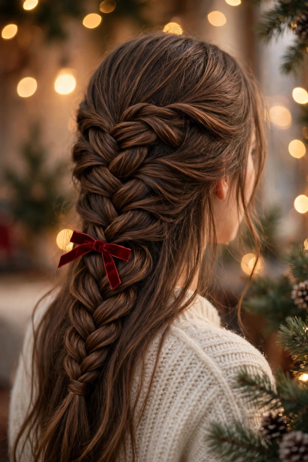 Festive fishtail braid Christmas party hairstyle