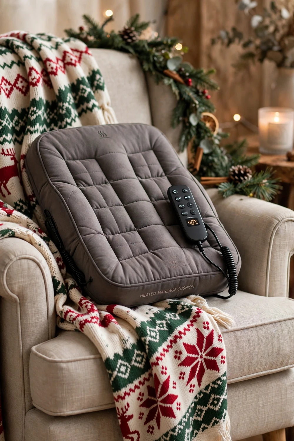 Heated massage cushion Christmas gift for dad self-care