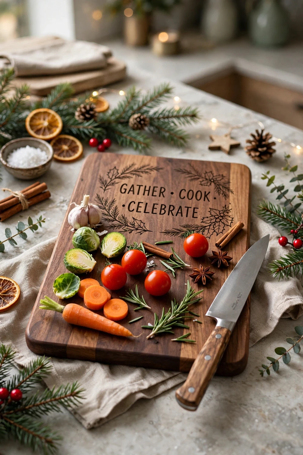 Engraved wooden cutting board Christmas gift for dad personalized