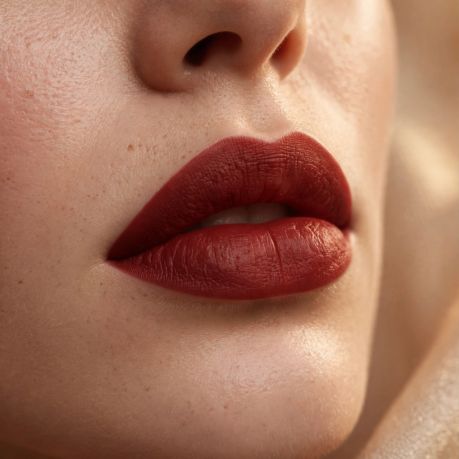 Matte red mahogany fall lipstick color 2026 evening look