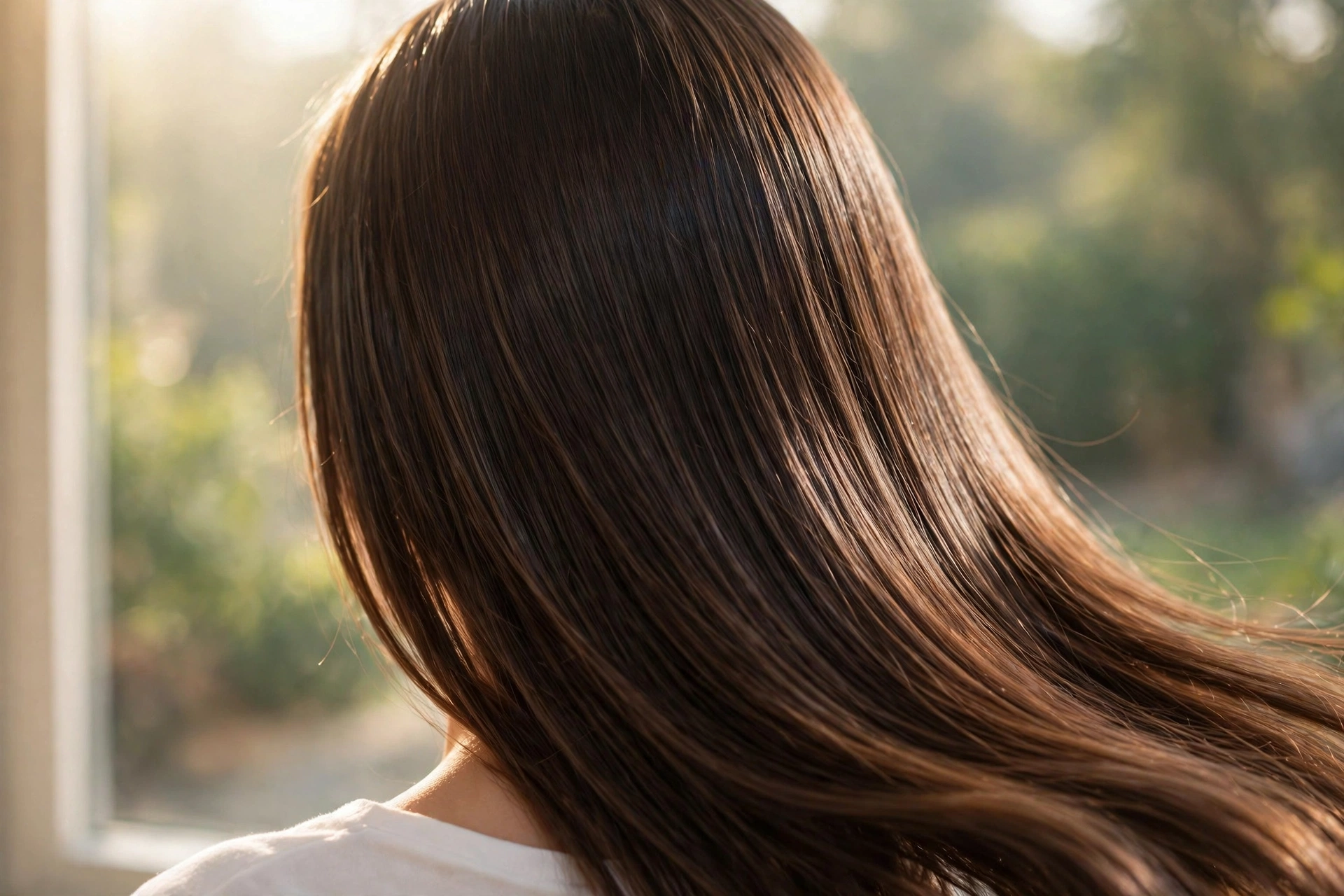 Smooth shiny healthy hair in the morning after an overnight hair mask
