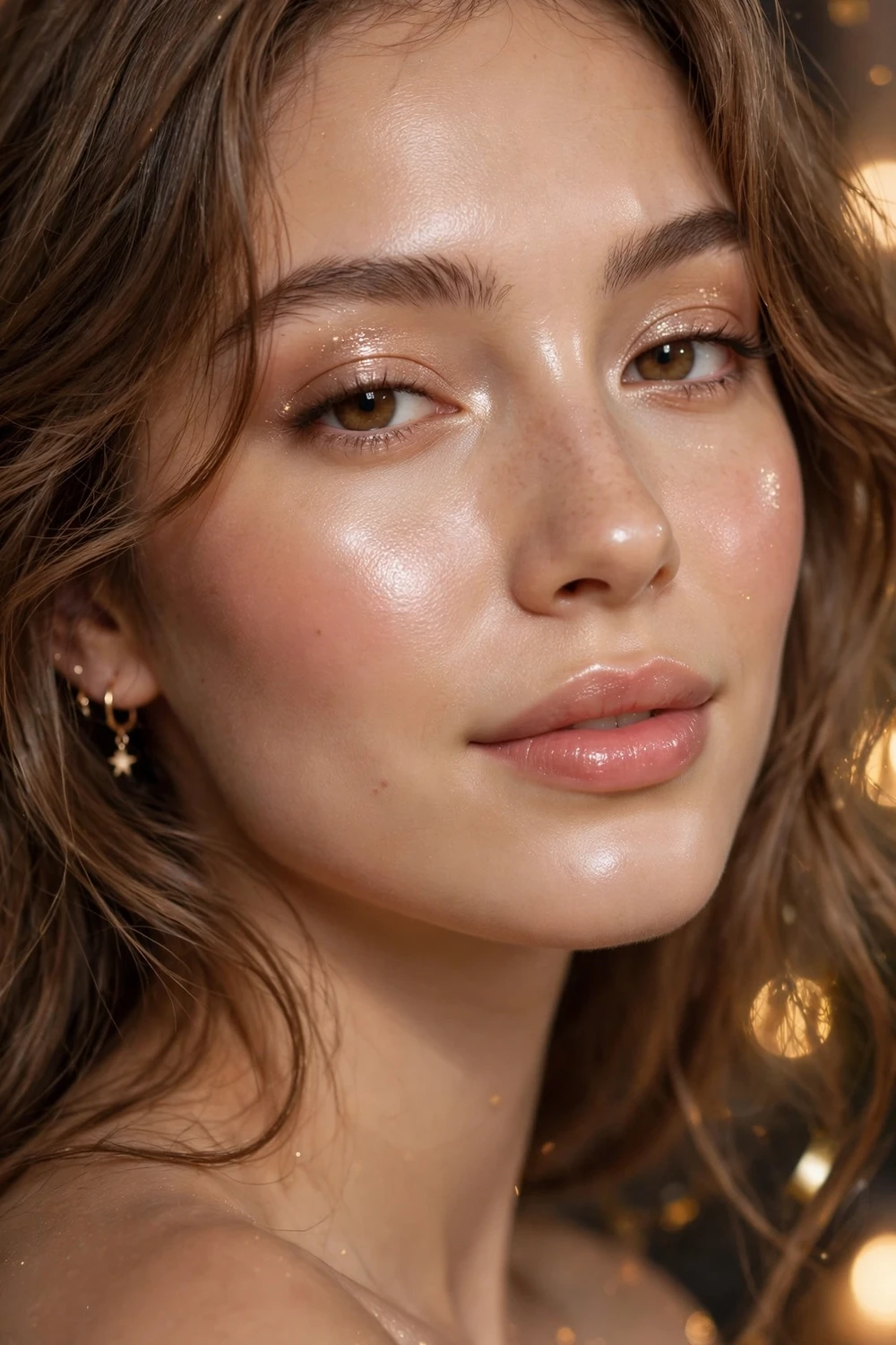 Dewy glowy skin New Year party makeup look