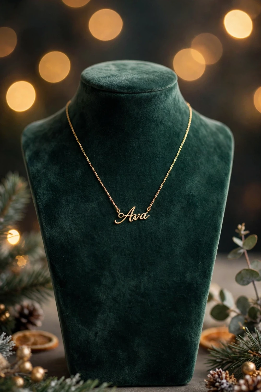 Personalized name necklace Christmas gift for sister in gold