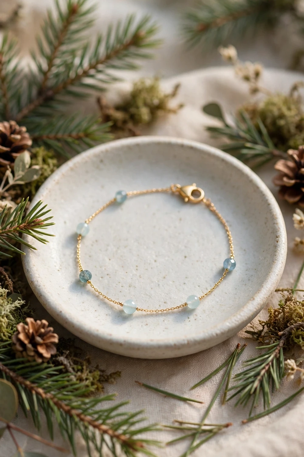Birthstone bracelet Christmas gift for sister in gold