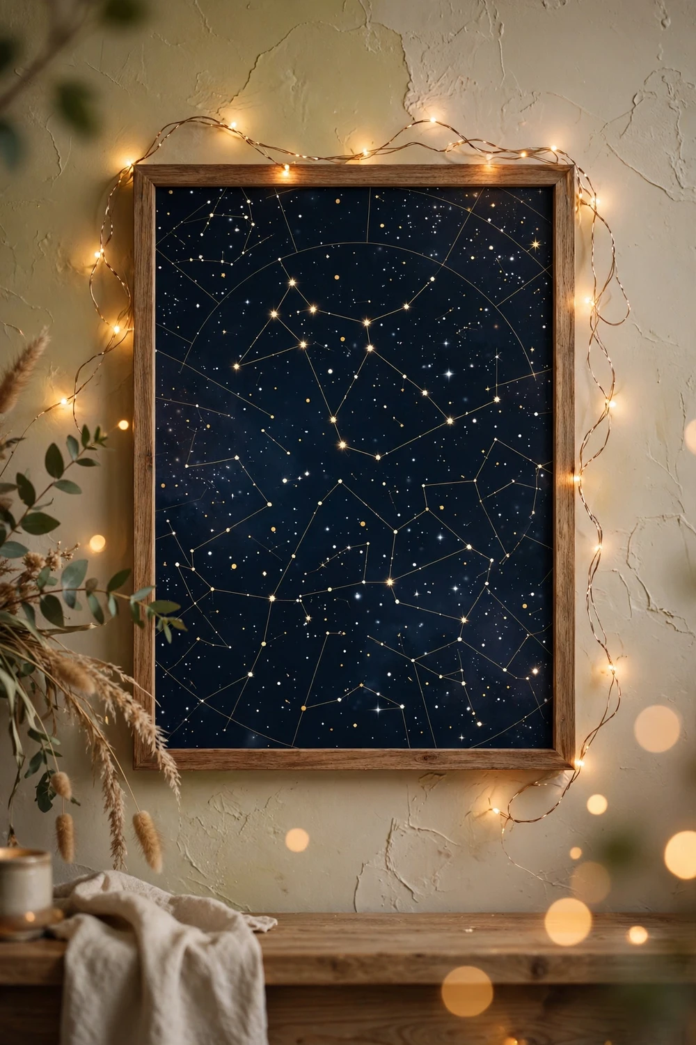 Personalized star map print Christmas gift for sister