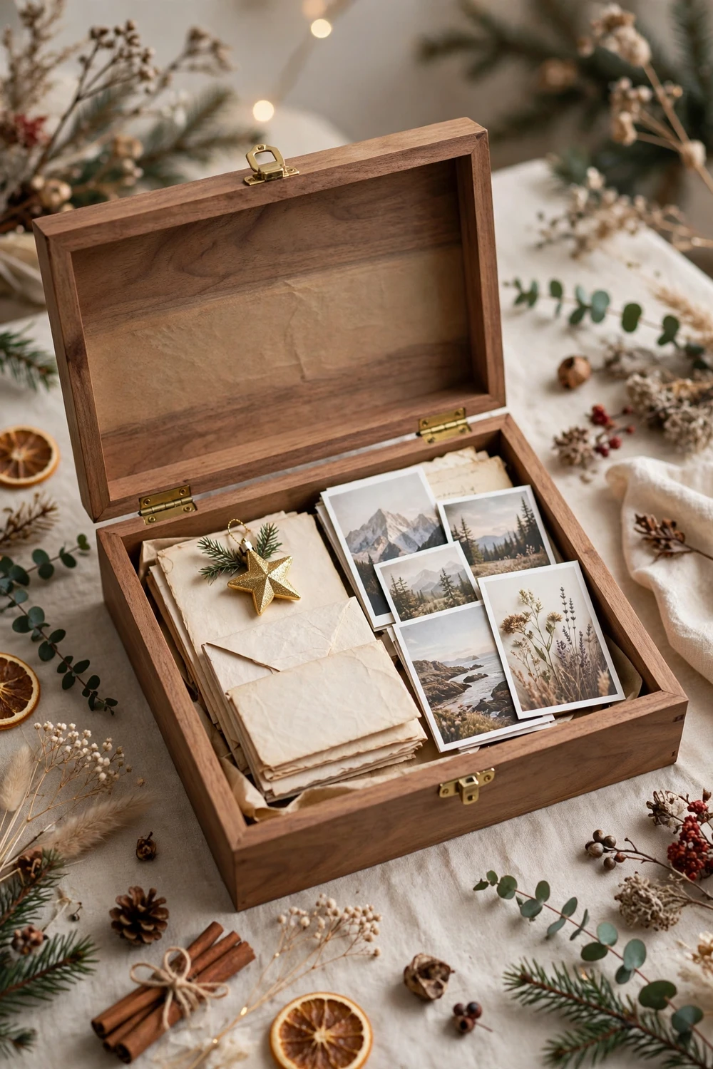Keepsake memory box Christmas gift for sister