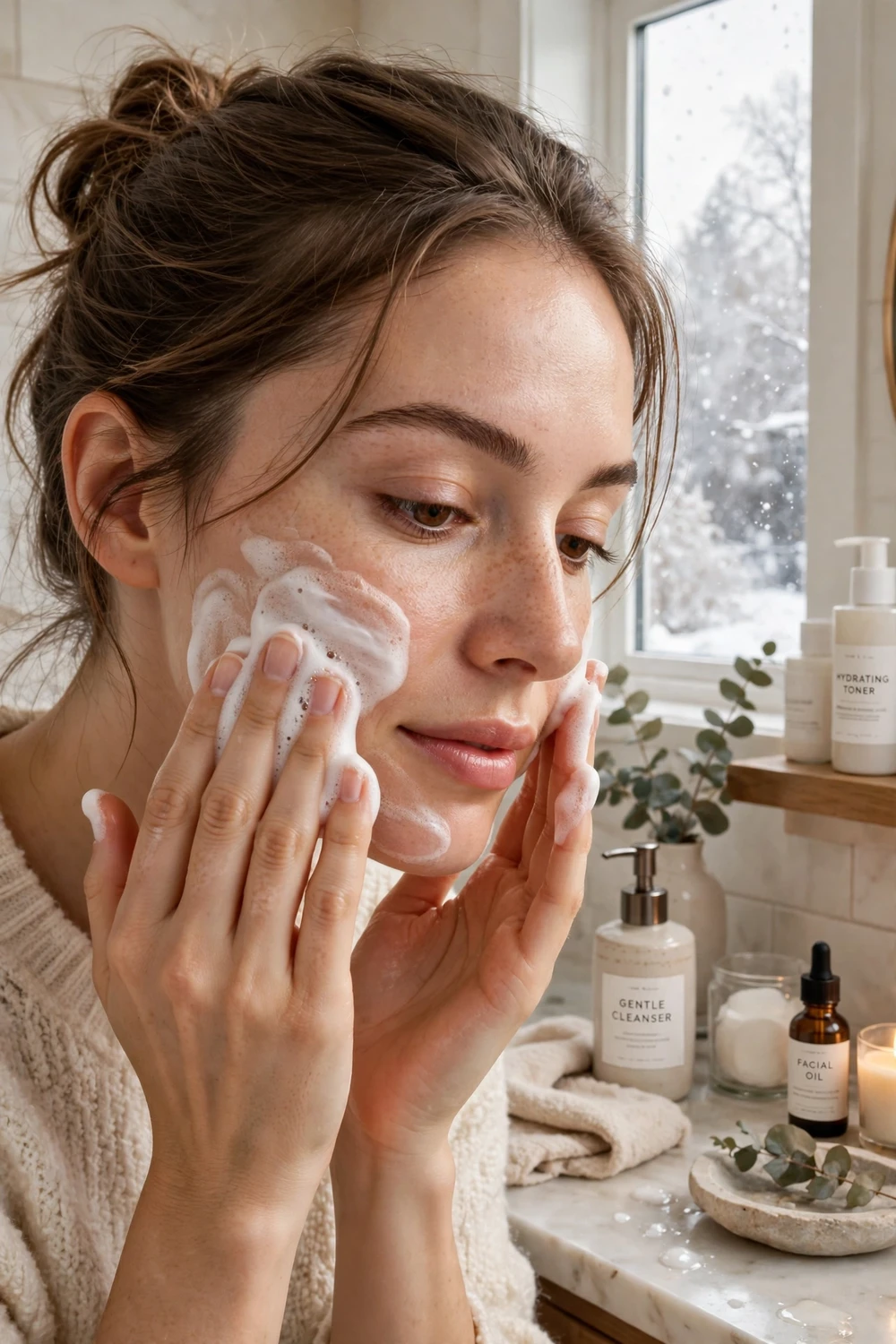 winter skin care tips gentle creamy cleanser for glowing skin