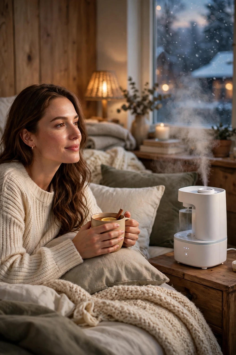 winter skin care tips humidifier for hydrated skin at night