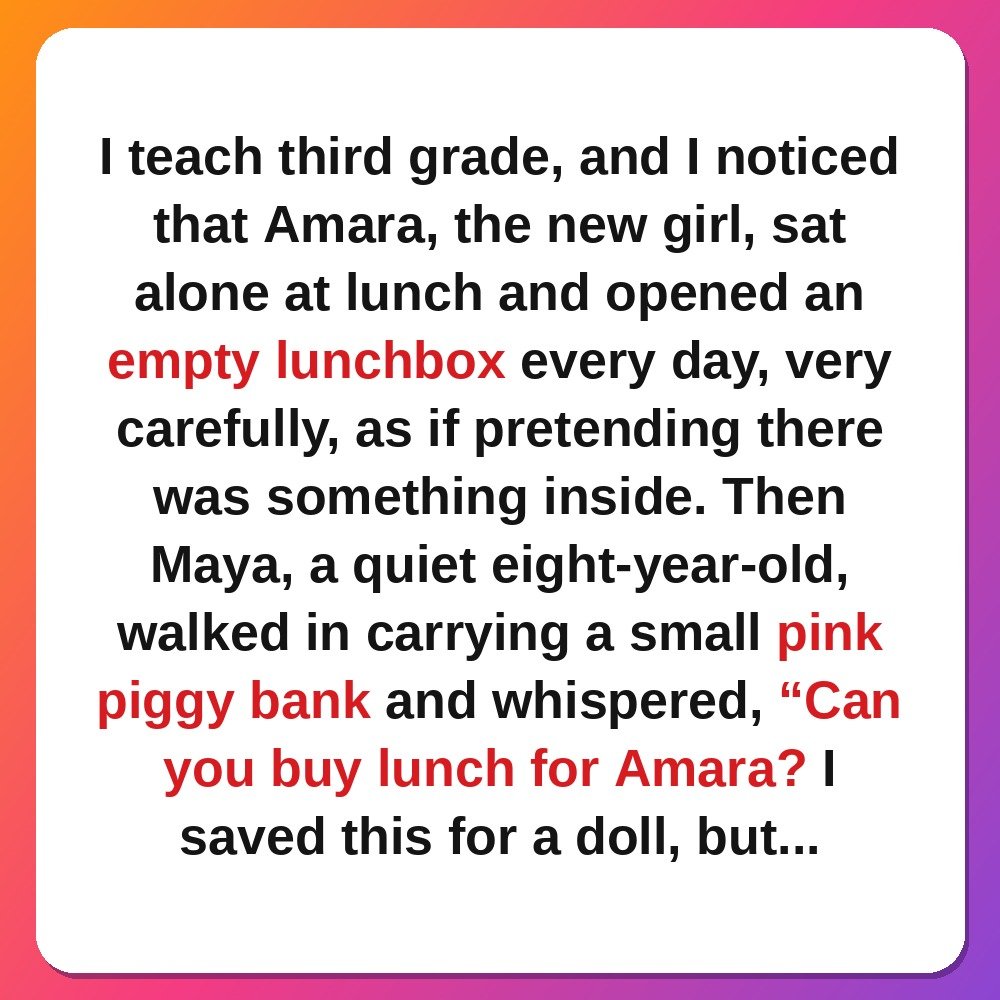 Her Piggy Bank for the New Girl's Lunch story card