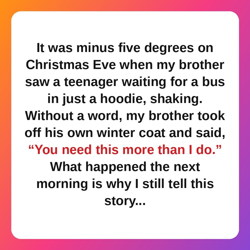 8. He Gave His Coat to a Shivering Teenager story card