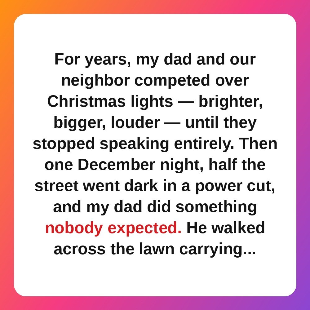 9. The Christmas Lights War Ended in a Hug story card