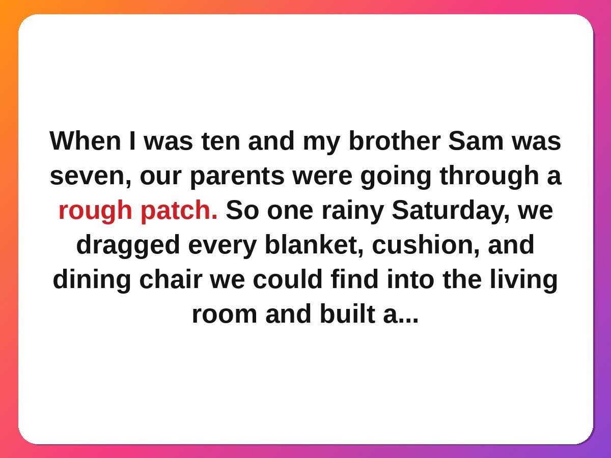 sibling stories - a sister and little brother building a blanket fort treaty