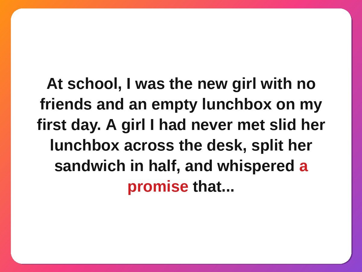 Best friend stories - two lunchboxes and one promise story card