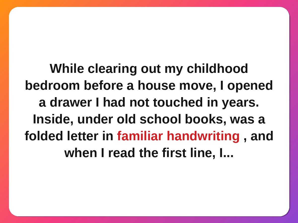Best friend stories - the letter I found after twenty years story card