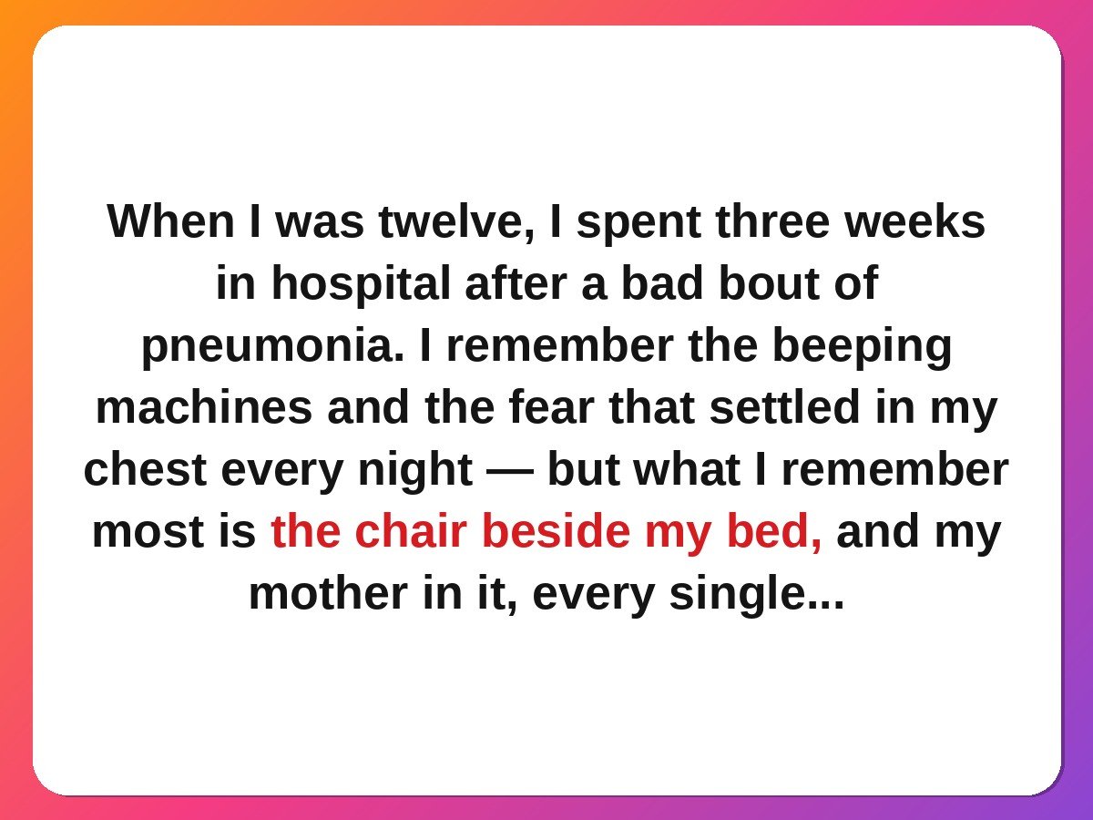 mom stories - a mother staying beside her child in hospital