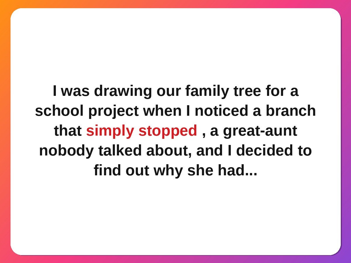 The Family Tree With A Missing Branch family reunion story card