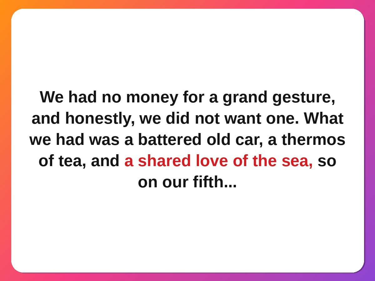 Proposal story card: the lighthouse at low tide