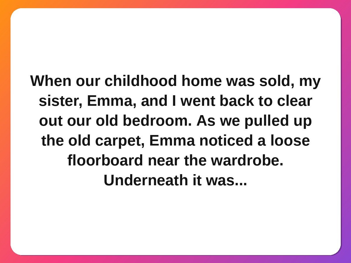 sibling stories - a letter hidden under a floorboard by siblings