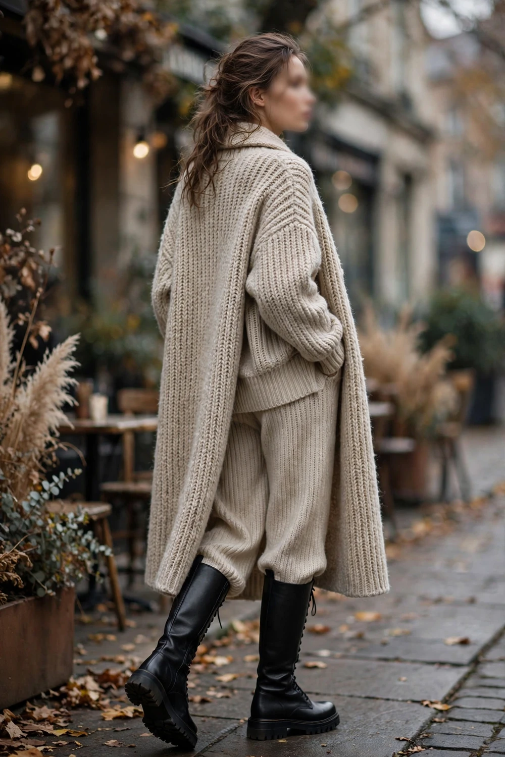 Cozy knit co-ord set winter outfit