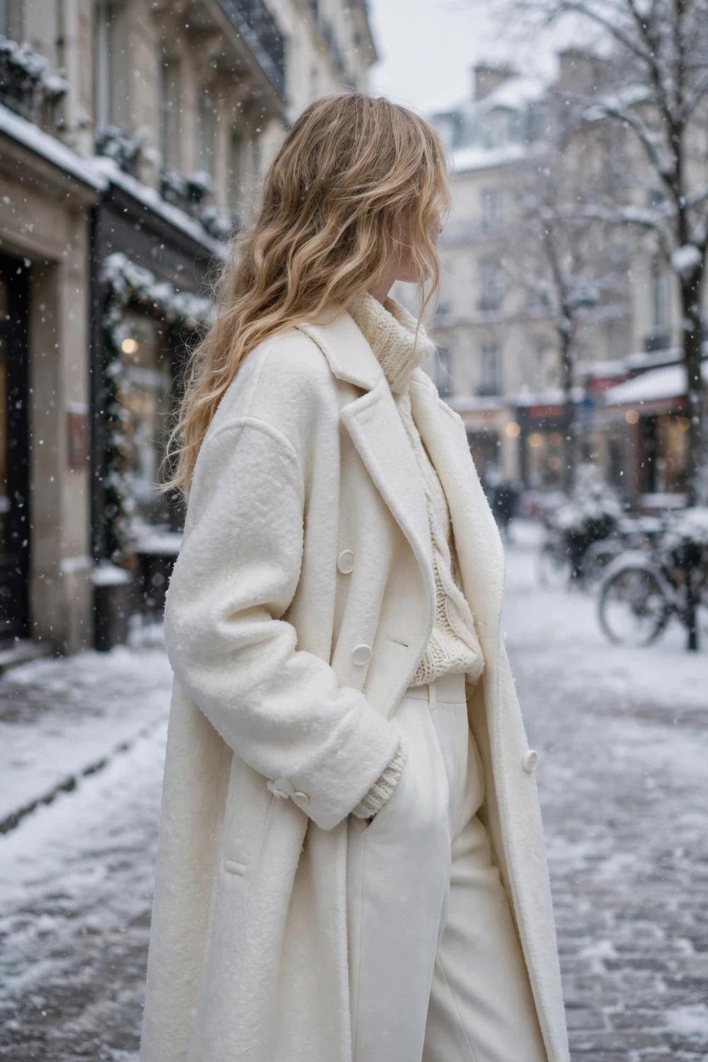 Winter white monochrome winter outfit