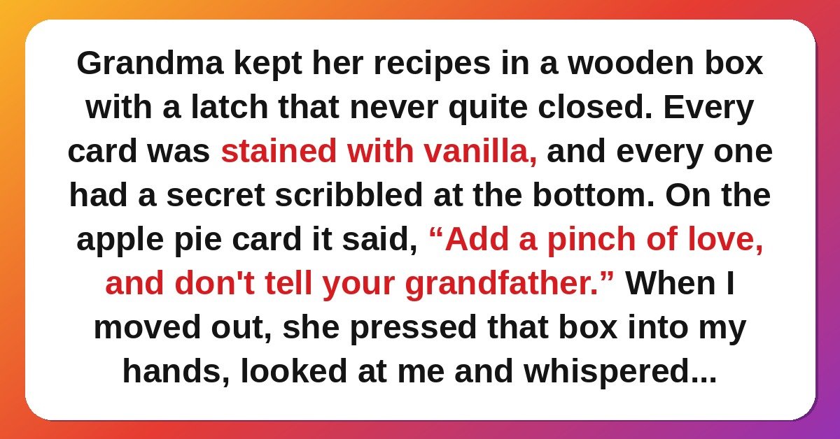 grandparents love stories - grandma's recipe cards story card