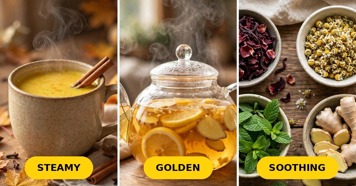 Warm drinks for immunity - steamy, golden, soothing